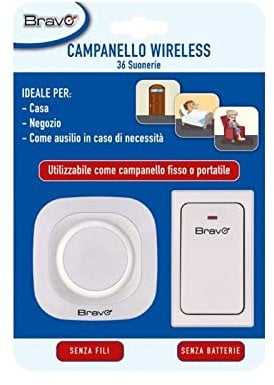 Bravo Campanello Wireless Kin- Plug In, 36 Suonerie Differenti