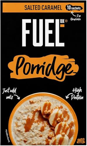FUEL10K Caramel Porridge, High in Protein & Fibre, 36 g (10 Sachets)