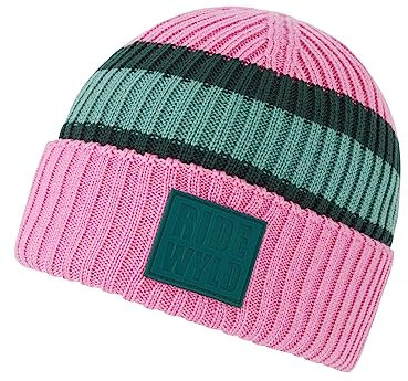 Ziener Herren Indri Mütze/warm, gestrickt, dreifarbig, Fuchsia pink, S