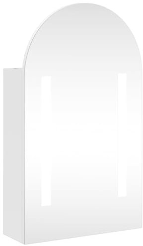 Armoire de bain à miroir avec LED arquée blanc 42x13x70 cm