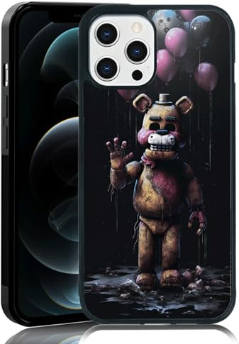 MMYAJT FNAF Schutzhülle für iPhone 12 Pro Max, TPU, stoßfest, für iPhone 12 Pro Max, Horror, Five Nights, Videospiel, Geschenk, für Jungen, Mädchen, Männer, Frauen, Schwarz FANFS19