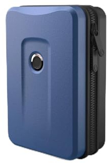 Plevo Reiseetui Hardcase Kofferform 18 x 24 x 9 cm Herren Damen Kosmetiktasche Kulturtasche (Blau)