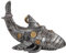 Deko Figur Hai Shark Haifisch Silber Steampunk Industrial mechanisch Zahnrad