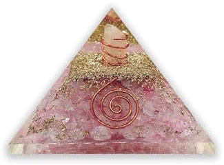 LAMARE - Pyramide d'Orgonite avec Quartz Rose - Équilibre Énergétique et Spiritualité - env.nement Calme et Équilibré - Harmonie et Bien-être - 2,4” (61 mm env.)
