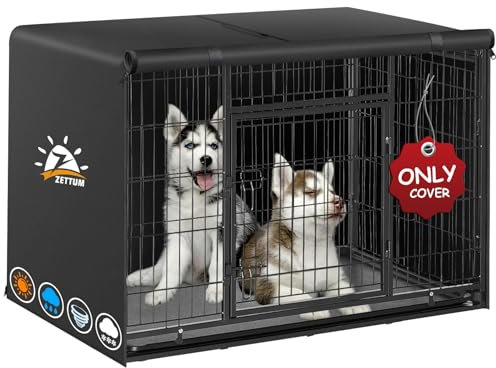 Zettum 75 cm Hundekäfig Abdeckung, Hundekäfigabdeckung Winddicht und langlebig, 600D Oxford strapazierfähig Hundebox Abdeckung, universell passend für Hundekäfige (Ohne Hundekäfig - 76x48x53 cm)