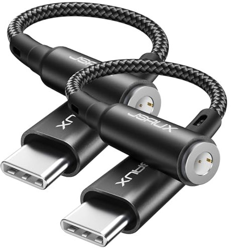 JSAUX USB C zu 3.5mm Klinke Adapter 2 Packung, Kopfhörer Jack Typ C Aux Audio Adapter für Samsung S21 S20/Note 20, Huawei P40 P30 Pro/Mate 40 30 Pro, iPad Pro, Oneplus, Pixel 6/4XL,Xiaomi-Schwarz