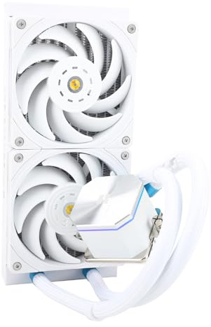 TR Frozen Edge 240 Bianco Raffreddatore Acqua Liquido CPU Con Ventilatore PWM 120mm,240 Bianco Specifica Fredda Row,Dissipatore di calore integrato per AMD/AM4/AM5,Intel LGA1700/1150/1151/1200/2011