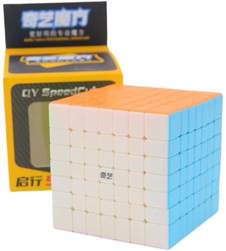 Bukefuno QY 7x7 Speed Zauberwürfel Puzzle Magic Cube Stickerlos (2021 Version) QY 7x7x7 Farbwürfel Puzzle Spielzeug 70MM