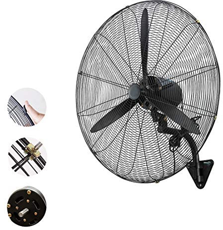 Ventiladores De Pared Industriales Hurricane - Ventilador De Pared Oscilante Con Aspas - 3 Velocidades - Gran Volumen De Aire - Refrigeración - Para Gimnasios, Gara,28In - 780mm x 880mm - 280 W