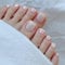 24 Pcs Fake Toe Nails - White Pearl False Toe Nails - Square Press On ToeNails Short - Full Cover Aurora Stick On Toenails - French Style toe nail Tips For Women Girls nail DIY