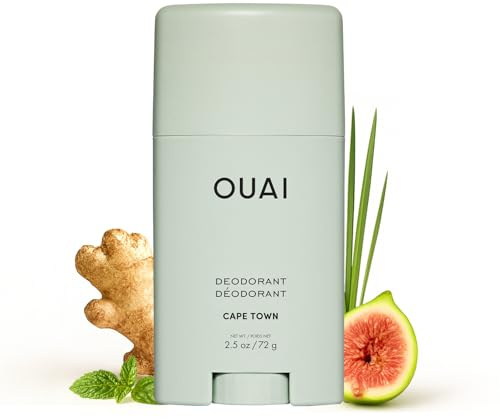 OUAI Aluminiumfreies Deodorant – Deo für Frauen mit 24-Stunden-Geruchsschutz & unsichtbarer Anwendung – mit Duftnoten von nassem Gras, Ingwer, Basilikum & grüner Feige – Cape Town (72g)
