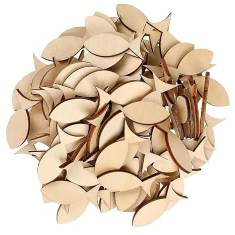 DOITOOL 50stücke Holzausschnitte Fisch Diy Bastelset Unfertige Blanko Holzfische Natur Holzschilder Für Maritime Deko Kommunion Bastelprojekte Stranddeko