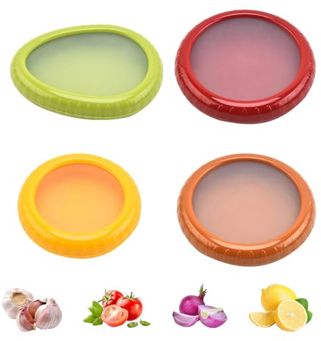 XcnPer Fresh Pods for Food, 4 PCS Avocado Storage Container Set for Fridge, Kitchen Organization with Multi-Size Fresh Pods, Ideal for Fruits and Vegetables Storage