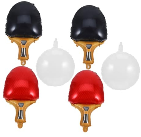 VILLFUL Tischtennis Aluminium Folienballons Sportparty Deko mit Tischtennisball Schläger 6 Stück für Kinder Erwachsene Partydekoration