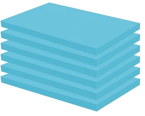 MeYuxg 6 Piezas Poliestireno Extruido 2cm, Foam Board Rígida, Poliespan Plancha Grande, Espuma de Alta Densidad para Modelismo Paisajístico, Azul (40X30X2CM)