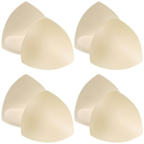 Zelphvt 4 Pairs Bra Pads Inserts, Triangle Bra Insert Pads Sewn Edges Removable Breathable Bra Inserts Enhancers for A/B/C Cup