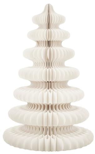 Mica Decorations Papier Weihnachtsbaum - Paper Christmas Tree - H152 x Ø104 cm - Künstlicher Tannenbaum - FSC 100% - Weiß