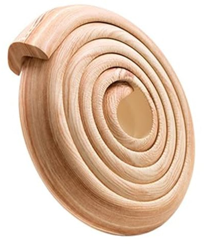 Treppenkantenprofil in Holzoptik, Treppen Rutschschutz aus Gummi, Treppenkantenprofil Selbstklebend für Treppen, Türen und Arbeitsplatten Im Innen- und Außenbereich(Beige)