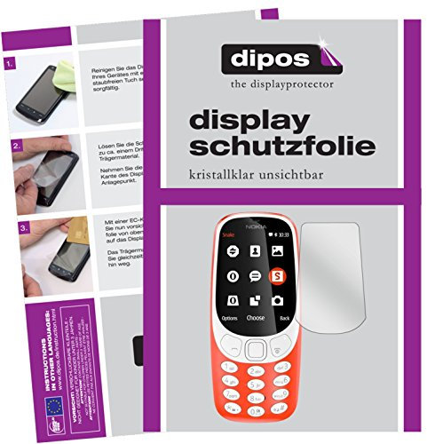 dipos I 2X Protection ecrán Compatible avec Nokia 3310 Films de Protection d'écran Transparent