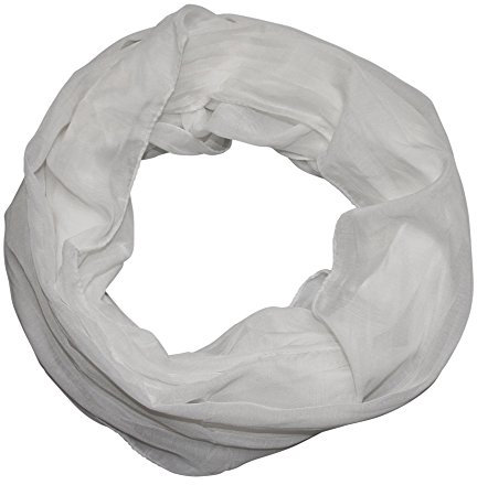 ACC Damen Seide Loop Schal leicht unifarben (weiß)