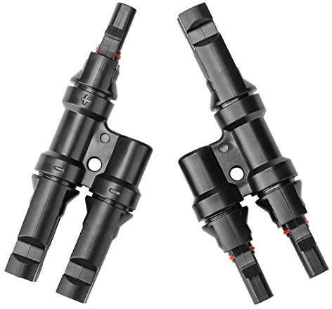BougeRV MC4 Einzeladerverbinder MC4 Stecker Y Stecker in Paar MMF + FFM für parallele Verbindung Zwischen Solarmodule