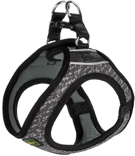 HUNTER Hilo Soft Comfort Geschirr für kleine Hunde, weiches Mesh-Material, luftdurchlässig, Zugentlastung, reflektierend, XS, grau, 60 g
