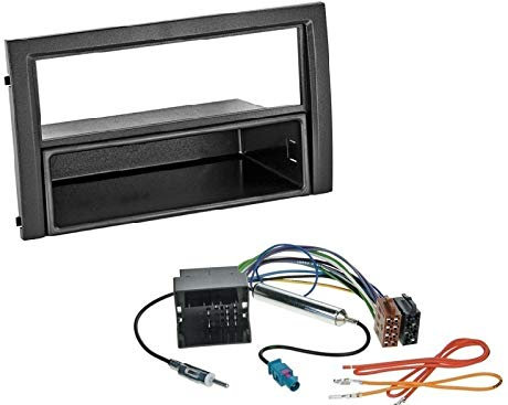 1 Din Radio Einbauset Blende Radioanschlusskabel Antennenadapter für Skoda Fabia (6Y Facelift) 2004-2007