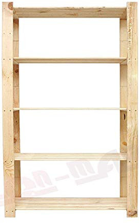 Len Mar.de B-29 - Scaffale in legno massiccio, 5 ripiani, 170 x 100 x 40 cm