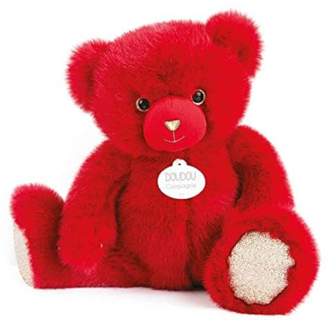 Doudou et Compagnie DC3564 Teddybär, 30 cm, Rubinrot