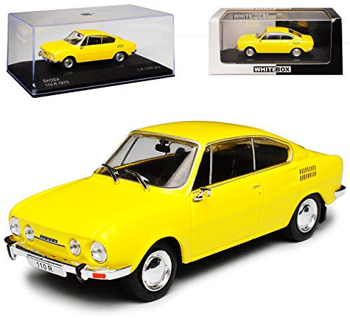 WHlTEBOX ?Koda 110R Coupe Gelb Orange 1970-1982 limitiert 1 von 1000 Stück 1/43 Whitebox Modell Auto mit individiuellem Wunschkennzeichen