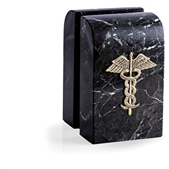 Marble Medical Caduceus Emblem Doctor Buchstützen