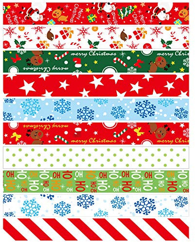 FEPITO 300 Pcs Festive Paper Chains Merry Christmas Craft Paper Chains for Christmas and Festive Party Decorations,10 Style