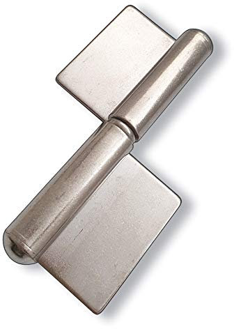 Anschweißscharniere 80 mm RECHTS, mit 2 langen Flügeln und festem Bolzen aus A2 Edelstahl in verschiedenen Abmessungen und Verpackungseinheiten (1 Stück 80 mm)