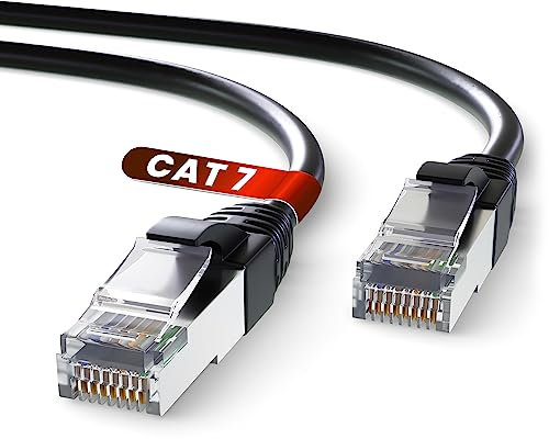 Mr. Tronic Patch Cable Cat 7 Ethernet 10m, High Speed LAN Ethernet Network Cable with RJ45 Ends Connectors, 5m Cat7 Internet, ADSL Patch, SFTP (10 Meters, Black)