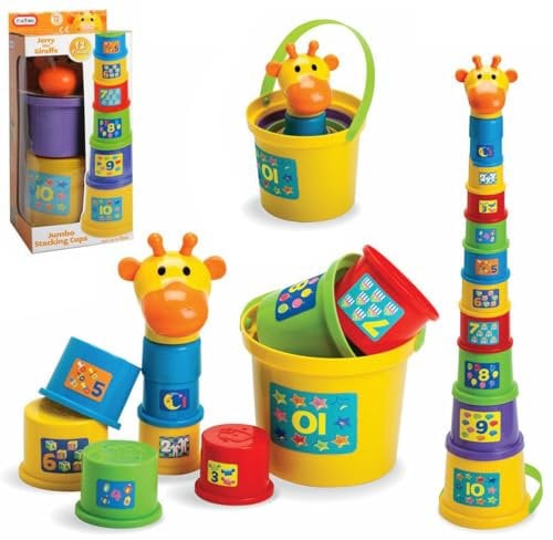 The Magic Toy Shop Gerry The Giraffe or Poppy The Unicorn Baby Toddler Stacking Nesting Sorting Cups Blocks Toy Activity Fun Time (Gerry The Giraffe)