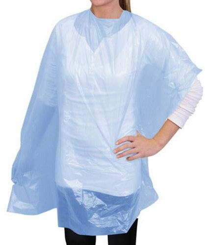 Capas Desechables Para Tintes en Bolsas de 50 unidades Capas de peluquería Impermeables Delantal de corte de pelo Uso Profesional (Azul)