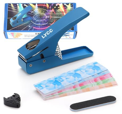 Premium-Gitarrenplektrum-Stanzer zum Selbermachen, Premium-Gitarrenplektrum, 16 Paddel-Clip-Streifen und eine Feile zum Glätten, Blau