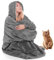 Tragbare Decke Sweatshirt Oversized Hoody Decke für Erwachsene und ältere Menschen, verlängerte super warme und gemütliche Decke Hoodie für Damen und Herren, Fleece-Decke mit (dunkelgrau)