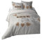 Lovely Casa - Bettbezug 260 x 240 cm und 2 Kopfkissenbezüge 63 x 63 cm – Clemence – 100% Baumwolle – Oeko-Tex – Bettwäsche – Romance – Love – Herz – Liebe – Grau und Natur – 2 Personen