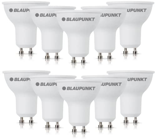 Blaupunkt LED GU10 Birne – Strahler – Reflektor – Raumbeleuchtung – 5W – Ersatz für 50W – Warmweiß 2700K – Led Lampen – 450 Lumen – Energie- und Kostensparendes Licht – Spotlight – 10-er Pack