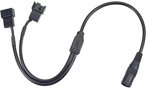 sourcing map Fan Power Supply Cable DC 5.5mmx2.1mm to 2 Port 3 Pin or 4 Pin Output 13.8 Inch