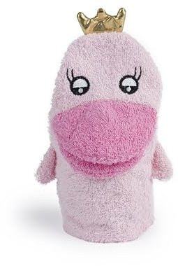 Isabelle Laurier - Gant de Toilette Amusant pour Enfant 100% Coton - Gant de Bain éponge pour bébé - Modèle Princesse, Rose