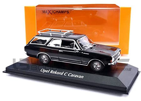 MAXICHAMPS 940046111 1:43 Opel Rekord C Caravan-1969-Black Sammlerstück Miniaturauto, Schwarz