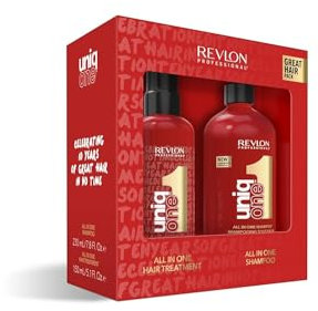 Revlon Professional UniqOne Geschenkset Limited Edition Shampoo 230 ml & Haarpflege-Spray 150 ml, All In One Hair Treatment Celebration Edition, Reiseset für alle Haartypen