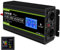 NOVOPAL 2000W Kfz Wechselrichter Spannungswandler 12v 230v Reiner Sinus Umwandler mit LCD-Display- mit 2 EU Steckdose und USB-Port-5 Meter Fernsteuerung
