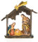 Logbuch-Verlag kleine Weihnachtskrippe Figur 9 x 8,5 cm - Heilige Familie Mini Krippe zum Hinstellen Tischkrippe Weihnachten