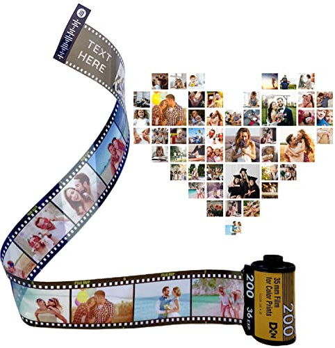 Personalised Keyring Photo Gifts, Camera Roll Film Reel Customised Keychain Custom Key Ring Album Unique Picture Book For Boyfriend Birthday Dad Her Men Best Friend Lover