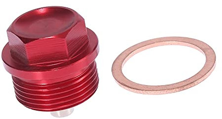 A ABSOPRO Tappo Coppa Olio Motore Veicolo Magnetico Olio Scarico Tappo M24 x 1.5 Pozzetto Scarico Dado Rosso