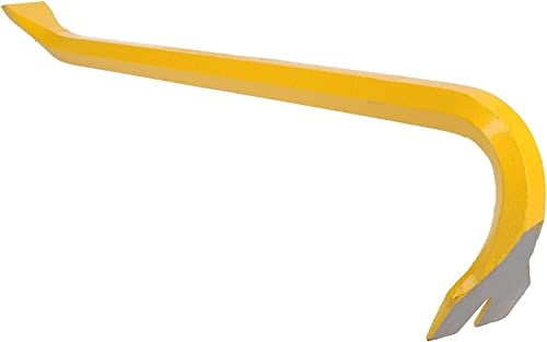 Dunnet Tools 18 X 5/8 Inch Wrecking Bar Heavy Duty Forged Carbon Steel 450mm Swan Neck Crowbar with Angled Chisel End Hex Shaped Floorboard Pry Bar Nail Puller Remover Tool Rust Resistant Crow Bar