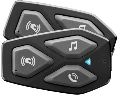 INTERPHONE | Com3 | Double | Bluetooth 5.1 motorcycle intercom Bluetooth 5.1 Motorcycle helmet, 32mm earphones, motorcycle use, 500m distance, 10 hours autonomy, music, GPS, waterproof IP67, universal